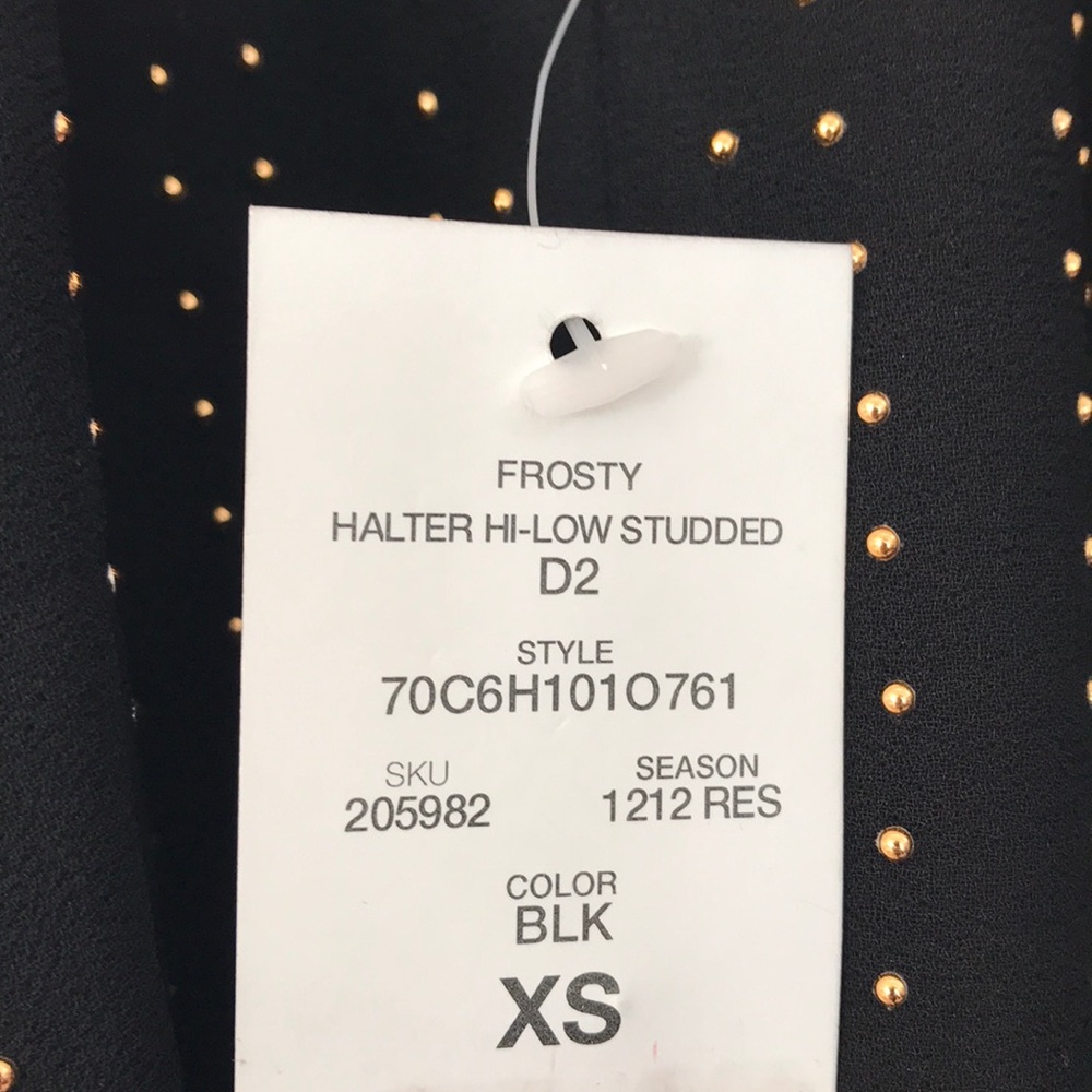 NEW BEBE HALTER HI-LOW STUDDED DRESS. - Picture 5 of 5
